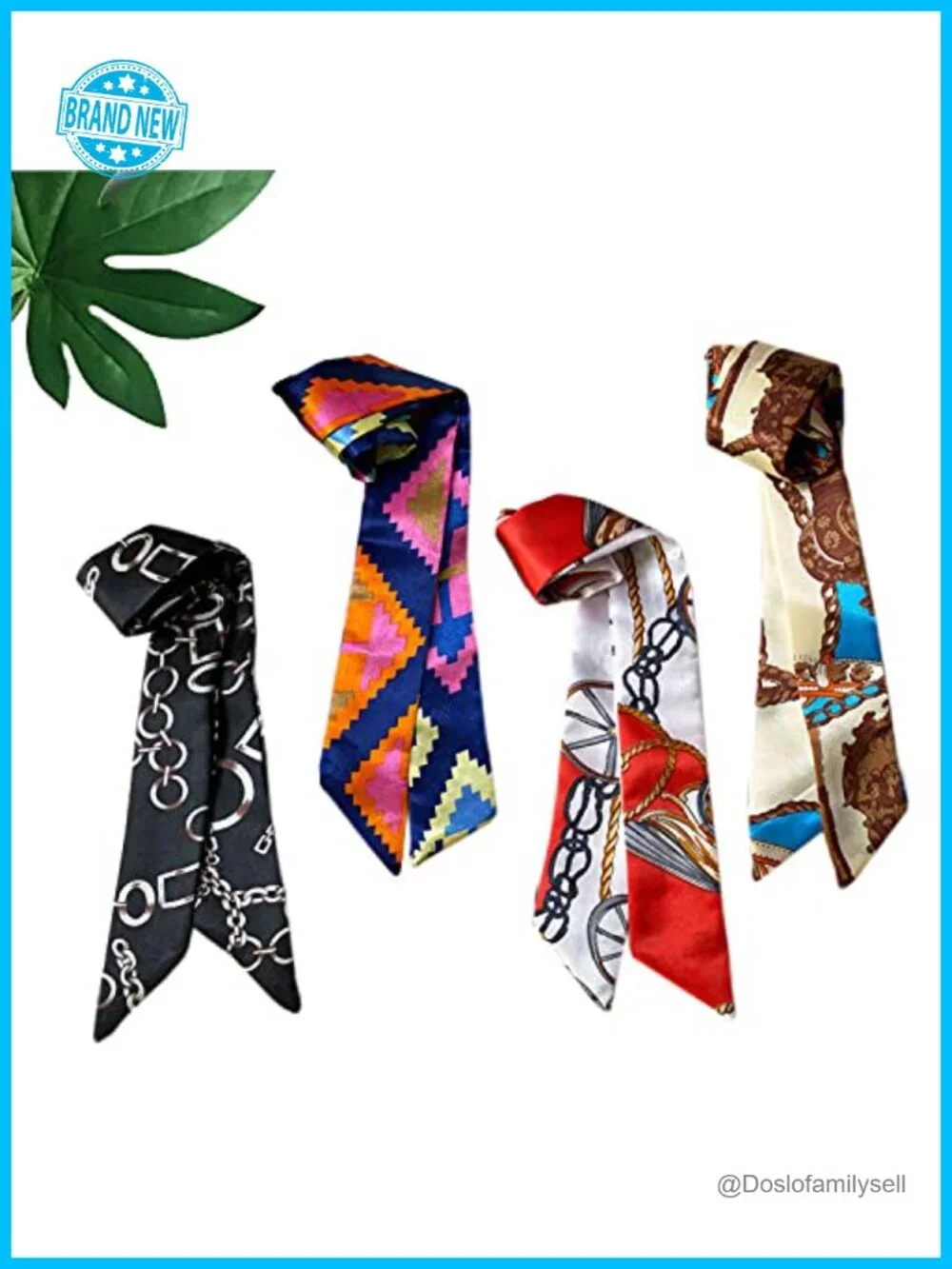 Silky Imitation Silk Fashion Scarves for Handbag Decoration Gift Set